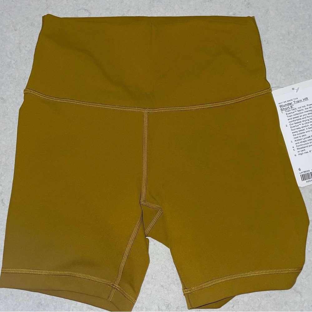 lululemon athletica Olive Green High-Waist Bike Shorts